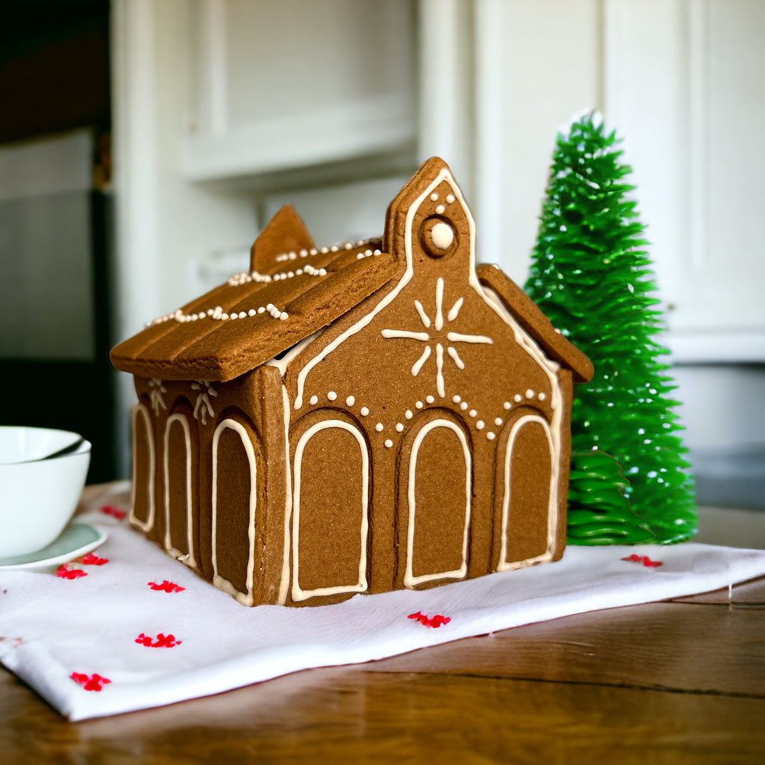 Non-spread Christmas gingerbread church recipe